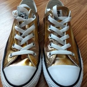 Converse all star gold sneakers